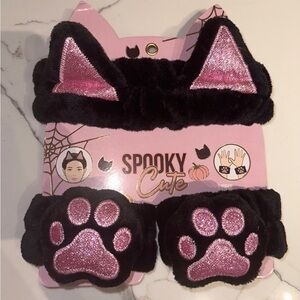 Black Cat Spa Headband and wash bands